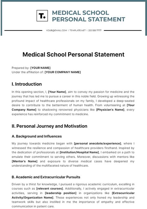 what to include in personal statement for medical school