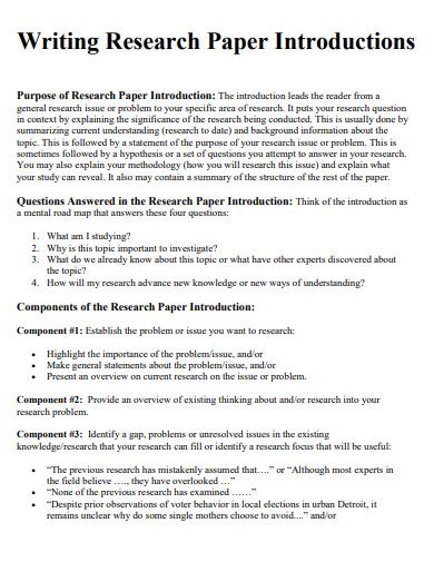 what to include in the introduction of a research paper