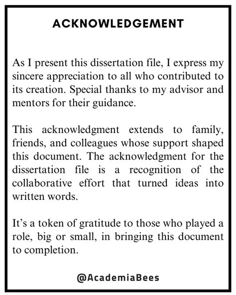 what to put in acknowledgements thesis