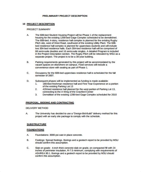 what to put in project description