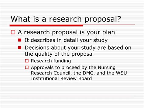 what to put in research proposal ppt