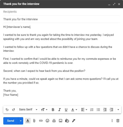 what to say in an email asking for an interview