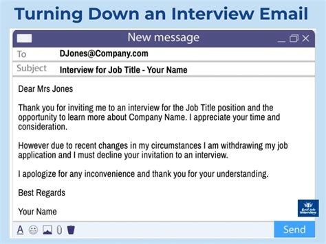 what to say to decline an interview