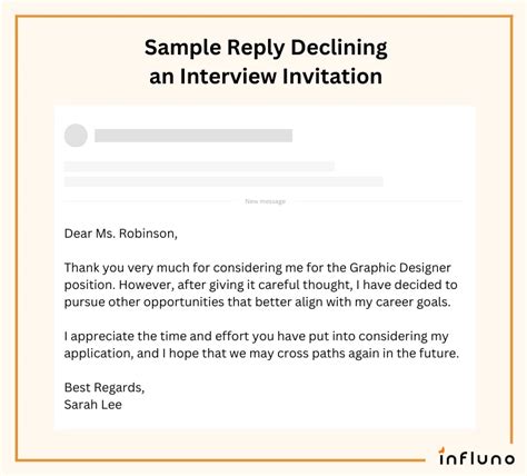 what to say to decline interview