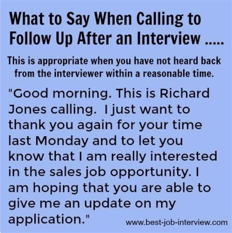 what to say when calling about an interview