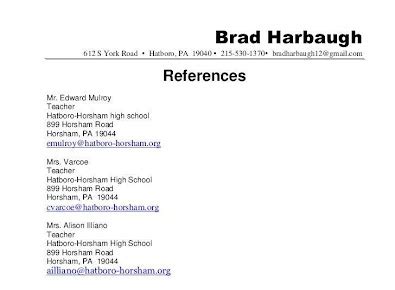 what to write for professional references