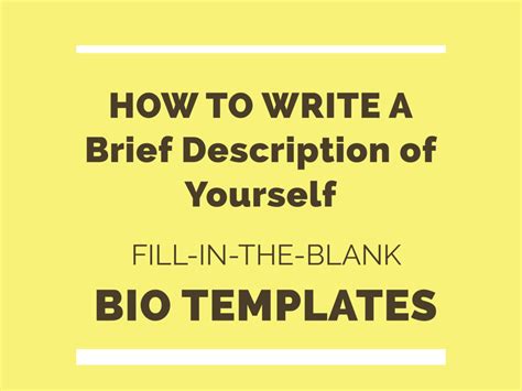 what to write in a brief description of yourself