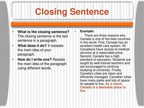 what to write in a closing sentence