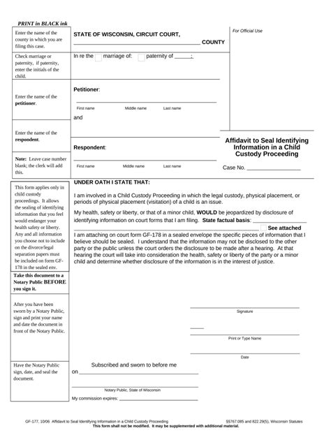 what to write in an affidavit for child custody