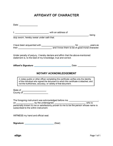what to write in an affidavit of good moral character