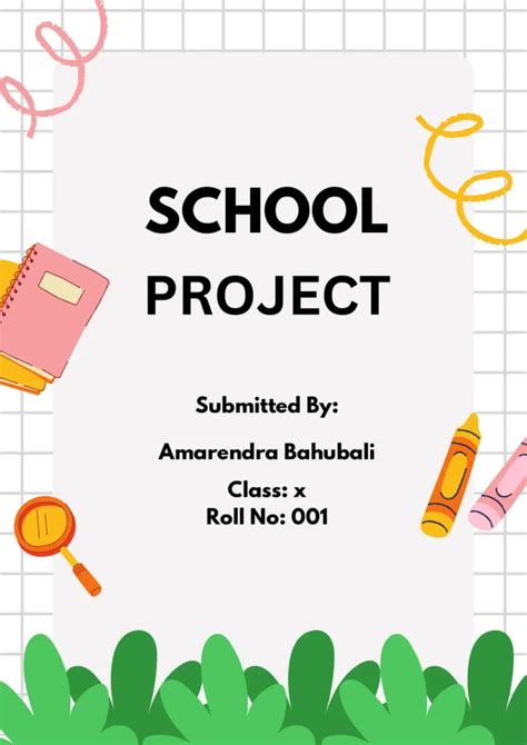 what to write in front page of project for school