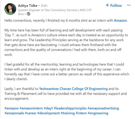 what to write in linkedin post for internship certificate