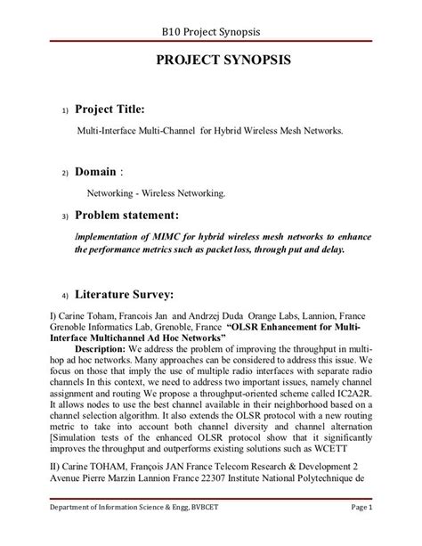 what to write in project synopsis