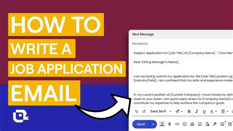 what to write in the application email
