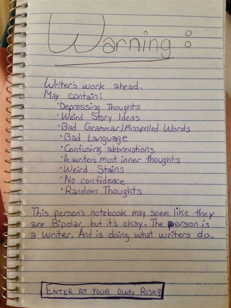 what to write in the notebook
