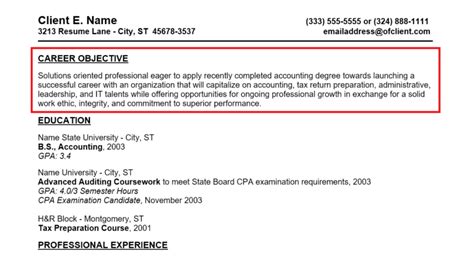 what to write on the objective part of a resume