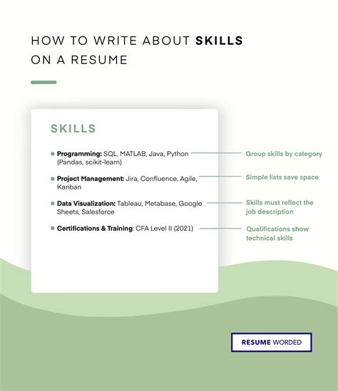 what to write on the skills part of a resume
