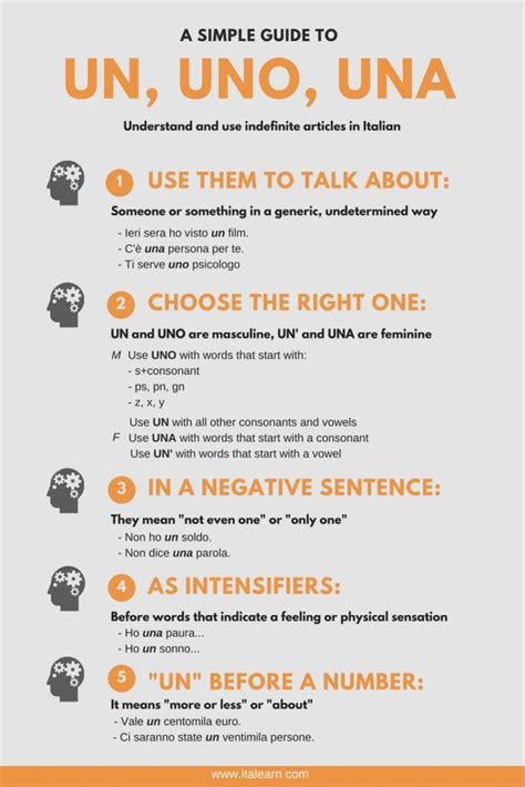 when to use un in italian