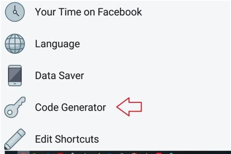 where's the code generator on facebook