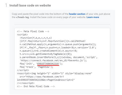 where can i find my facebook pixel base code