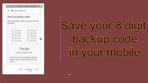 where do i find my 8-digit backup code