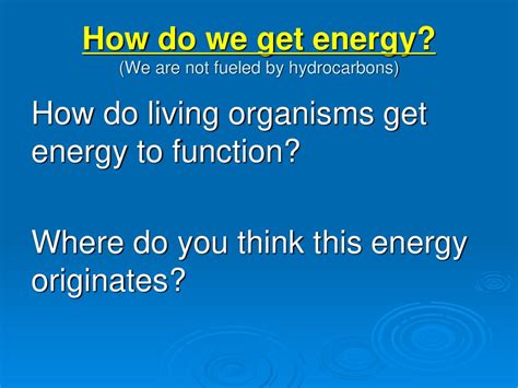 where do we get the energy from