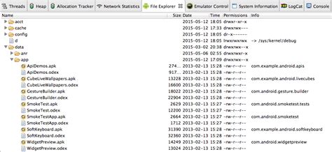 where does android store app data
