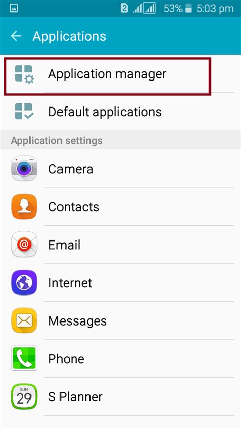 where is application manager in settings