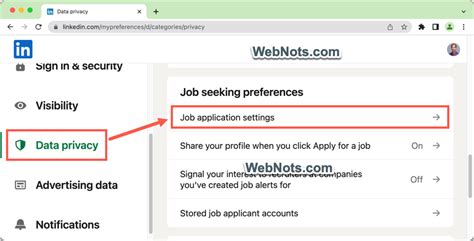 where is application settings in linkedin