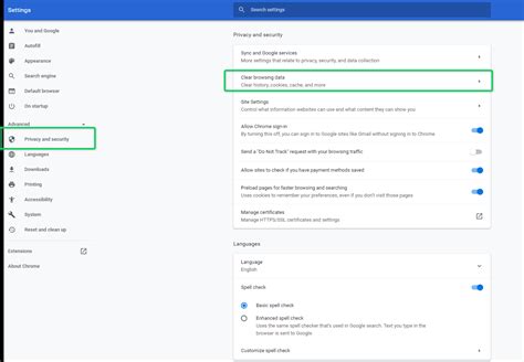 where is clear cache in settings