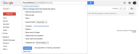 where is filter setting in gmail