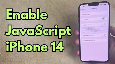 where is javascript on iphone 14