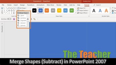 where is merge shapes in powerpoint 2007
