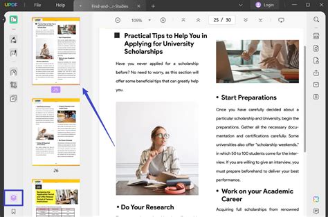 where is page thumbnails in pdf