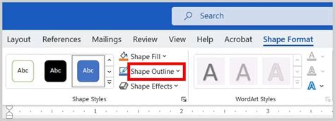 where is shape format tab