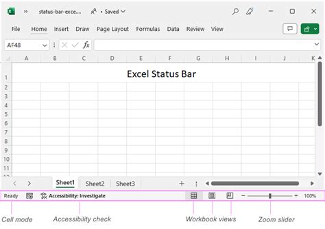 where is status bar in excel sheet