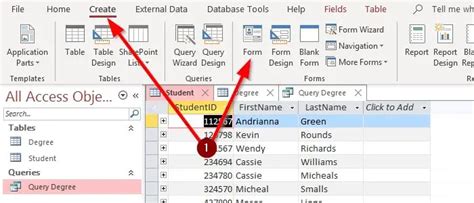 where is the form tool in access