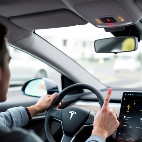 where is the hazard light button on a tesla