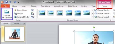where is the remove background button in powerpoint