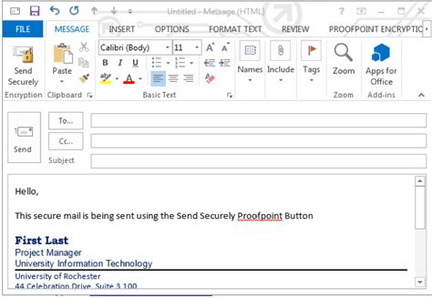 where is the send secure button in outlook