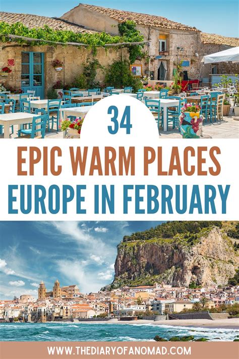 where is warm weather in february in europe