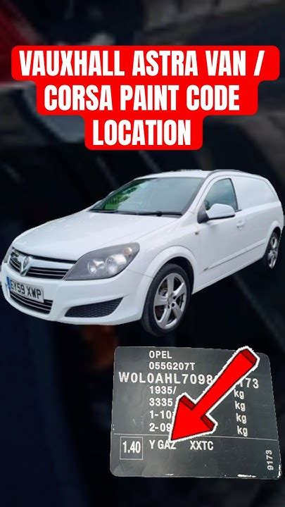 where to find paint code on vauxhall corsa