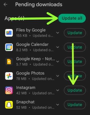 where to update apps on android
