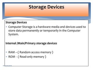 which device is used to store data permanently in a computer system