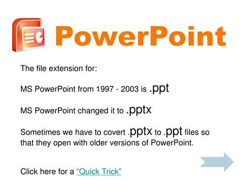 which file extension represent a powerpoint presentation