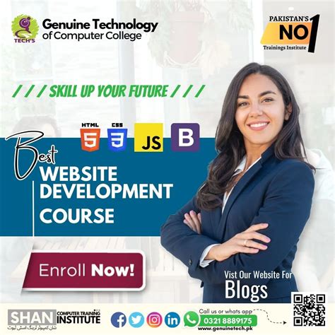 which institute is best for web development course in lahore