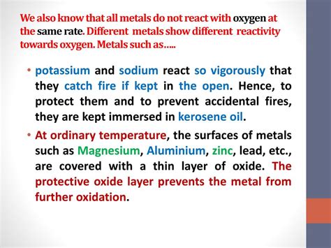which metals do not react with oxygen