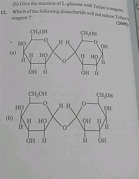 which of the following disaccharide will not reduce tollens reagent