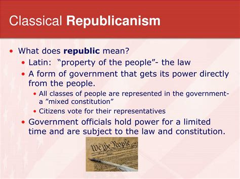 which of the following is a characteristic of classical republicanism