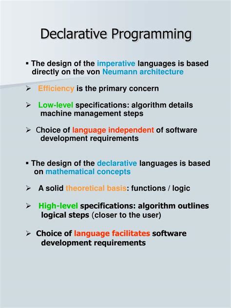 which of the following is an example of declarative programming